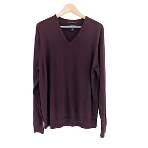 Nordstrom Men's Merino Wool V-neckline Long Sleeve Sweater Size L